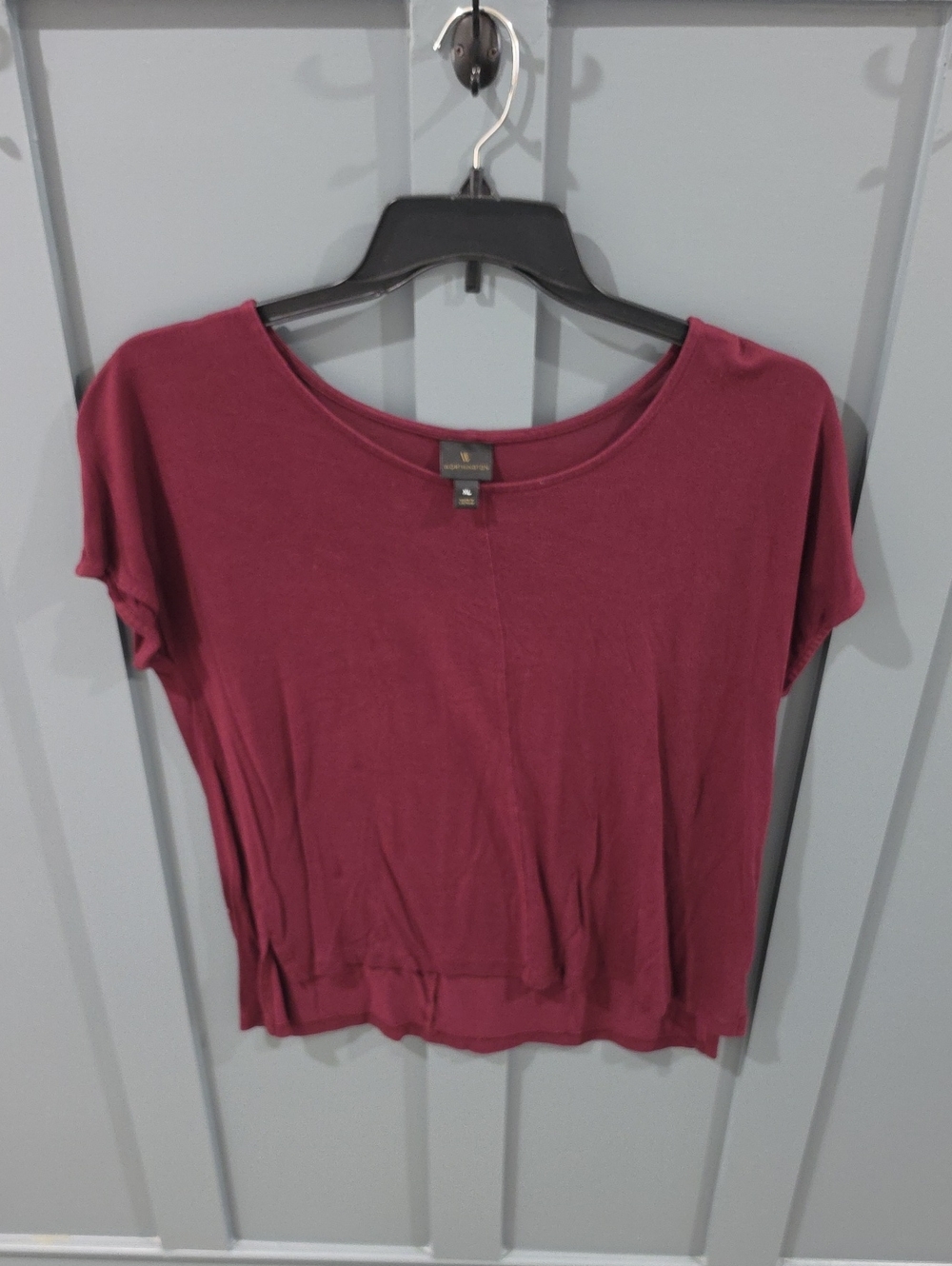 Worthington Short Sleeve Scoop Neck Top - Berry